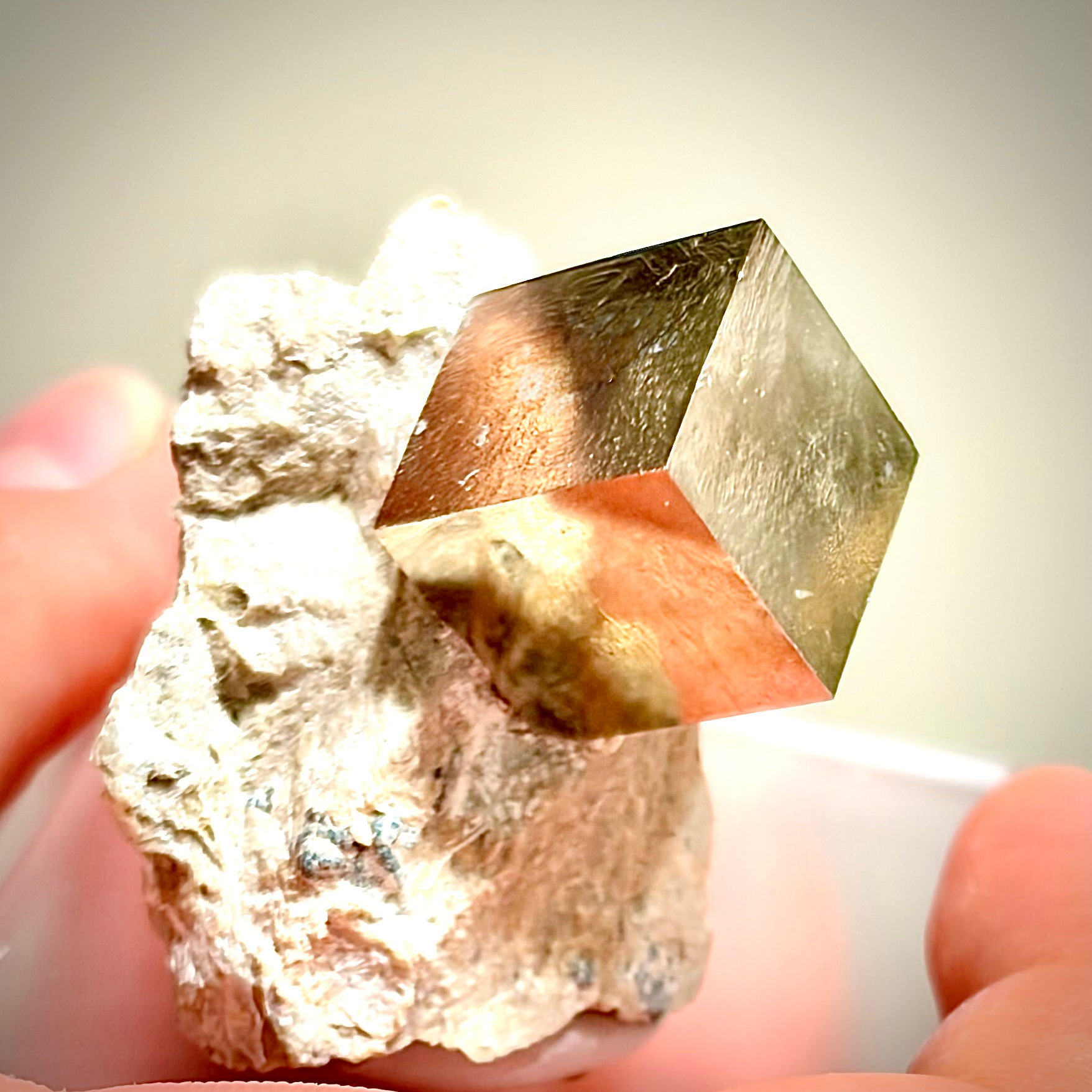 A naturally formed mineral crystal